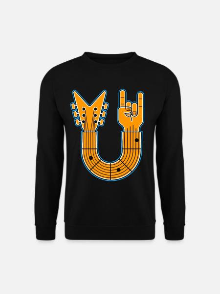 U-Shape Guitar & Rock Hand - Unisex Sweatshirt - black