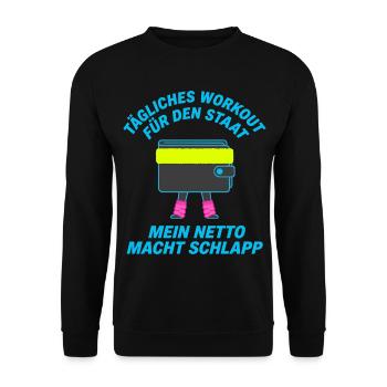 Daily workout for the state - Unisex Sweatshirt - black - Front - Alina (178cm) & Michal (187cm)