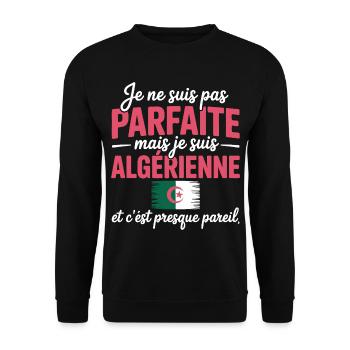Je ne suis pas parfaite mais je suis Algerienne - Sweat-shirt Unisexe - noir - Devant - Alina (178cm) & Michal (187cm)