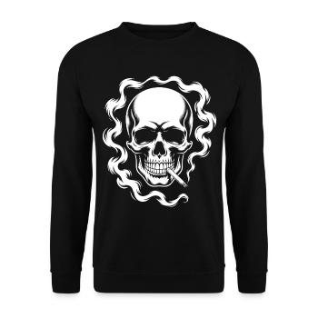 Conception du crâne fumant - Sweat-shirt Unisexe - noir - Devant - Alina (178cm) & Michal (187cm)