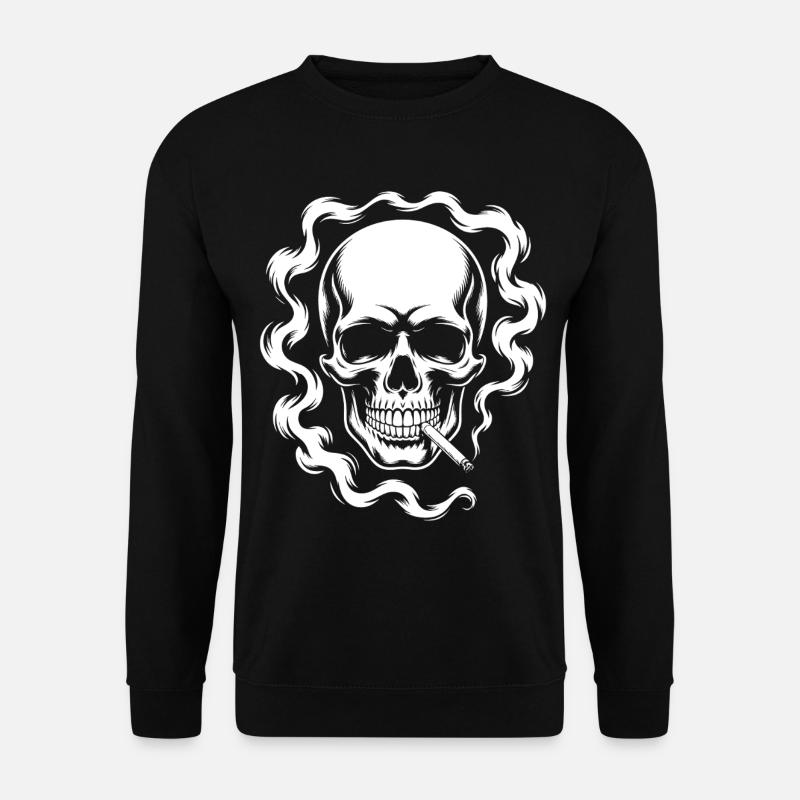 Smoking Skull Design - Unisex Pullover - Schwarz