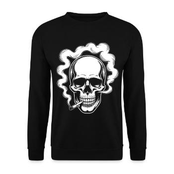 Conception du crâne fumant - Sweat-shirt Unisexe - noir - Devant - Alina (178cm) & Michal (187cm)