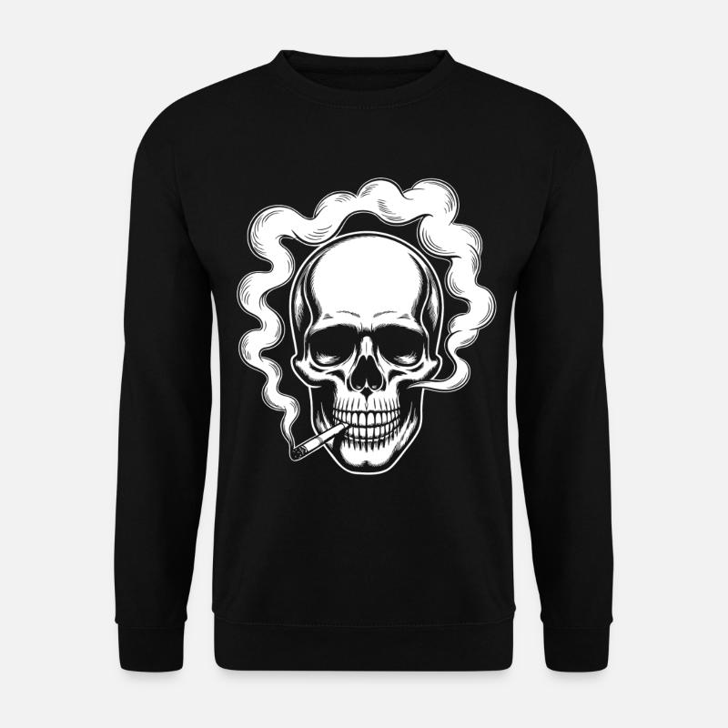 Smoking Skull Design - Unisex Pullover - Schwarz