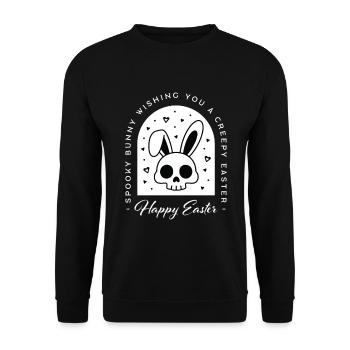 Creepy Happy Easter bunny skull gothic aesthetic - Unisex Sweatshirt - black - Front - Alina (178cm) & Michal (187cm)