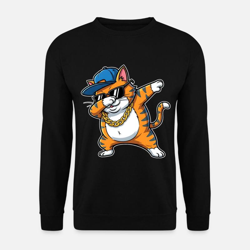 Dessin animé hip-hop cool du chat - Sweat-shirt Unisexe - noir
