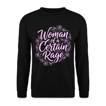 Femme d’un certain don de rage pour les femmes - Sweat-shirt Unisexe - noir - Devant - Alina (178cm) & Michal (187cm)