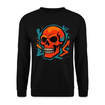 Colorful Skull Street Art Motif - Unisex Sweatshirt - black - Front - Alina (178cm) & Michal (187cm)