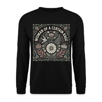 Femme au motif floral de rage - Sweat-shirt Unisexe - noir - Devant - Alina (178cm) & Michal (187cm)