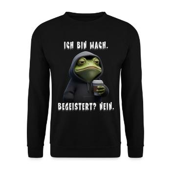 Cadeau de grenouille à café pour les collègues et amis - Sweat-shirt Unisexe - noir - Devant - Alina (178cm) & Michal (187cm)