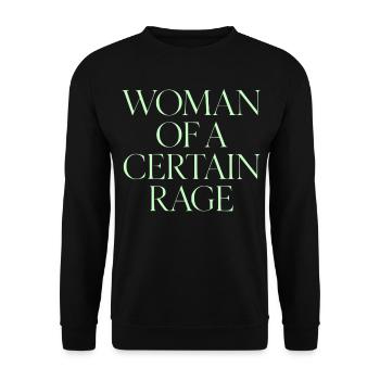 Slogan féministe Femme d’une certaine rage - Sweat-shirt Unisexe - noir - Devant - Alina (178cm) & Michal (187cm)