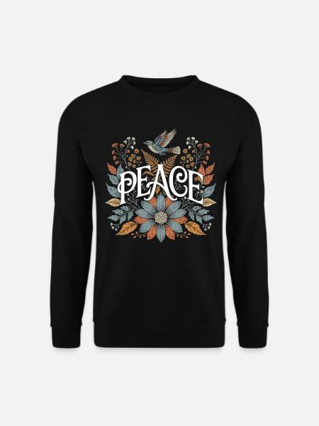 Peace Natur Symbol für Ruhe und Harmonie Liebhaber - Unisex Pullover - Schwarz