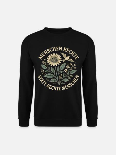 Menschenrechte Shirt Sticker für Demokratie Fans - Unisex Pullover - Schwarz