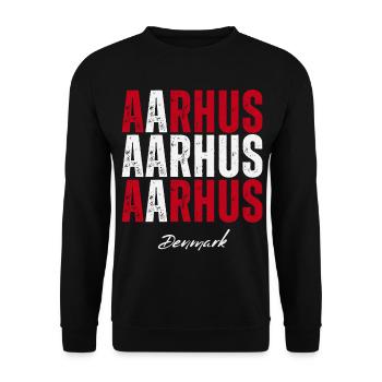 Aarhus im Herzen, Dänemark Gegenwart - Unisex Pullover - Schwarz - Vorne - Alina (178cm) & Michal (187cm)