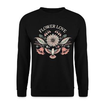 Fleur Love Fleurs Cadeau Vintage pour les femmes - Sweat-shirt Unisexe - noir - Devant - Alina (178cm) & Michal (187cm)