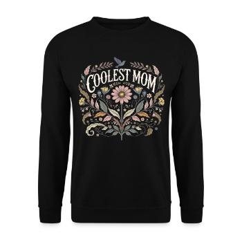 Coolest Mom Floral Vintage Gift Mom Floral - Unisex Sweatshirt - black - Front - Alina (178cm) & Michal (187cm)