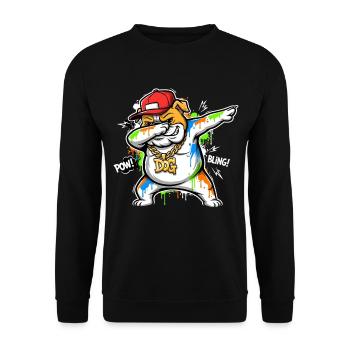 Cool Dog Dab Pose pour les amoureux des chiens Hip Hop - Sweat-shirt Unisexe - noir - Devant - Alina (178cm) & Michal (187cm)