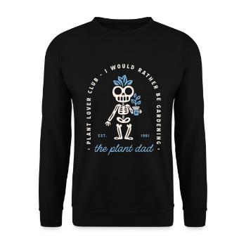 Plant dad funny men gardening goth gardener - Unisex Sweatshirt - black - Front - Alina (178cm) & Michal (187cm)
