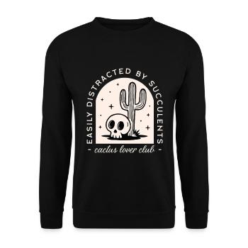 Club des amateurs de cactus, plantes drôles, crâne gothique - Sweat-shirt Unisexe - noir - Devant - Alina (178cm) & Michal (187cm)