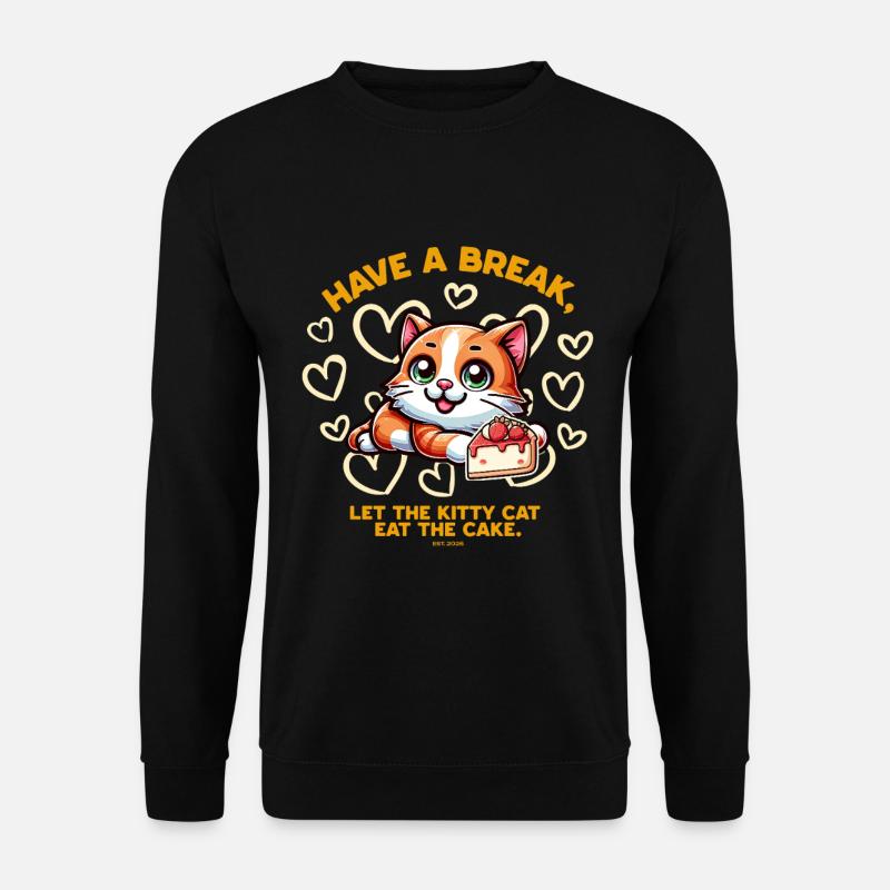 Katze liebt Kuchen  - Unisex Pullover - Schwarz