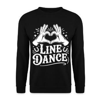 Line Dance Heart Sign - Unisex Sweatshirt - black - Front - Alina (178cm) & Michal (187cm)