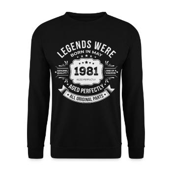 May 1981 Gift 45th Anniversary May 1981 - Unisex Sweatshirt - black - Front - Alina (178cm) & Michal (187cm)