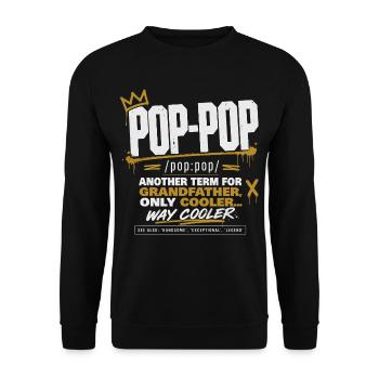 Pop-Pop Definition - Cool and Legendary Grandpa - Unisex Sweatshirt - black - Front - Alina (178cm) & Michal (187cm)