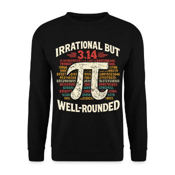 Conception irrationnelle mais complète des mathématiques du Pi Day - Sweat-shirt Unisexe - noir - Devant - Alina (178cm) & Michal (187cm)