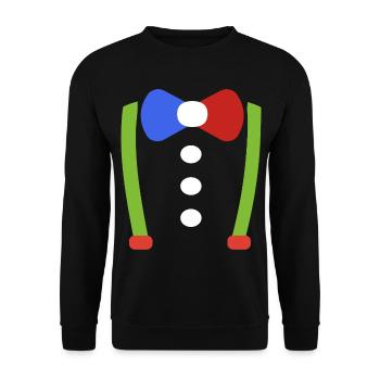 Suspenders Bow Tie Clown Nerd Carnival Costume - Unisex Sweatshirt - black - Front - Alina (178cm) & Michal (187cm)