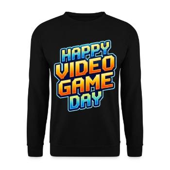 Bonne Journée des Jeux Vidéo - Sweat-shirt Unisexe - noir - Devant - Alina (178cm) & Michal (187cm)