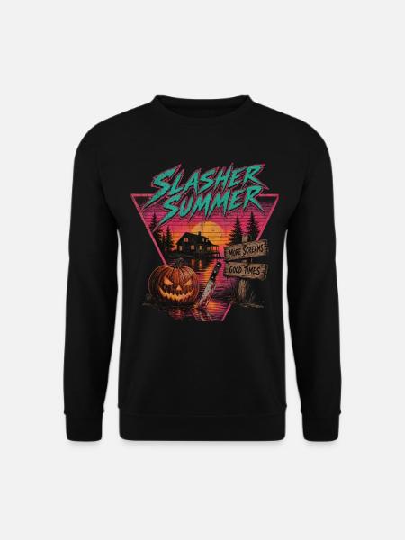 Tendance du motif rétro d’horreur d’été Halloween slasher - Sweat-shirt Unisexe - noir