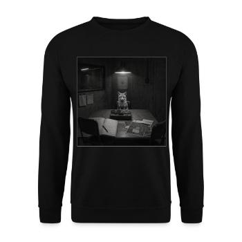 Fox Interrogation Vintage Mystery Animal Crime Vintage - Unisex Sweatshirt - black - Front - Alina (178cm) & Michal (187cm)