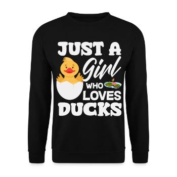 Motifs drôles de canards Citons amoureux de canards - Sweat-shirt Unisexe - noir - Devant - Alina (178cm) & Michal (187cm)