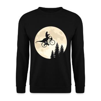 Dino Bicycle Moon Vintage - Unisex Sweatshirt - black - Front - Alina (178cm) & Michal (187cm)