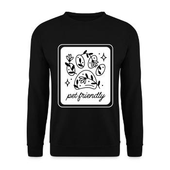 Patte fleurie acceptant les animaux de compagnie - Sweat-shirt Unisexe - noir - Devant - Alina (178cm) & Michal (187cm)