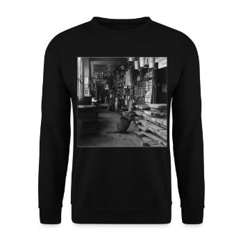 Beaver in the Wood Shop Vintage Retro Animal Crime - Unisex Sweatshirt - black - Front - Alina (178cm) & Michal (187cm)