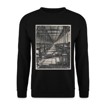 Lost Places Fuchs Retro Industrie Animal Crime - Unisex Pullover - Schwarz - Vorne - Alina (178cm) & Michal (187cm)