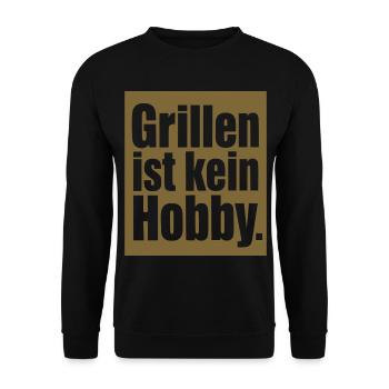 Grillen Ist Kein Hobby Grillmeister Motiv BBQ - Unisex Pullover - Schwarz - Vorne - Alina (178cm) & Michal (187cm)