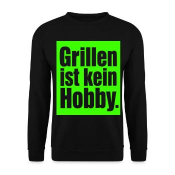 BBQ Spruch Geschenk für Männer & Papa Grillfans - Unisex Pullover - Schwarz - Vorne - Alina (178cm) & Michal (187cm)