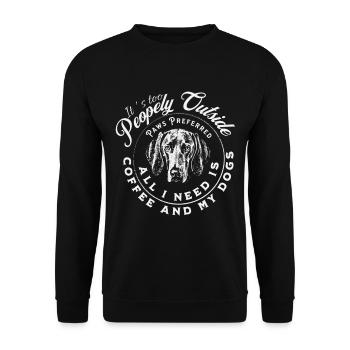 Paws Preferred Kaffee Hund - Unisex Pullover - Schwarz - Vorne - Alina (178cm) & Michal (187cm)