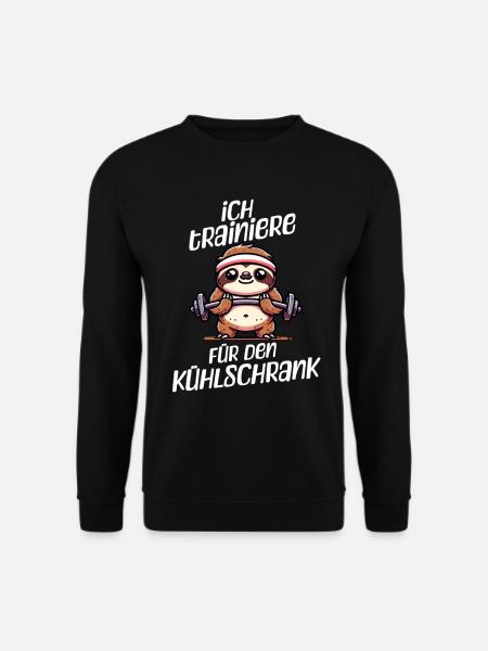 Faultier Shirt – Ich Trainiere Für Den Kühlschrank - Unisex Pullover - Schwarz