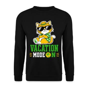 Vacation Mode On Cat Sunglasses Motif - Unisex Sweatshirt - black - Front - Alina (178cm) & Michal (187cm)