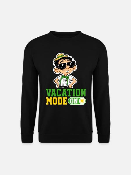 Vacation Mode On Katze Urlaub Spruch Hawaii - Unisex Pullover - Schwarz