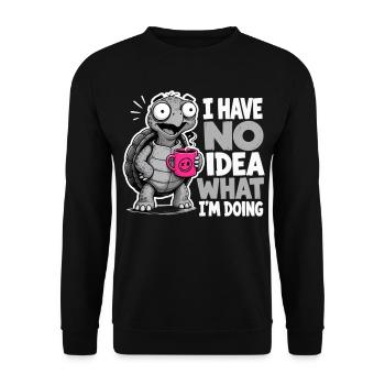 Turtle Coffee dit qu’il n’a aucune idée de ce que je fais - Sweat-shirt Unisexe - noir - Devant - Alina (178cm) & Michal (187cm)