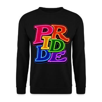 Pride LGBTQ Neon Font Colorful Rainbow CSD - Unisex Sweatshirt - black - Front - Alina (178cm) & Michal (187cm)