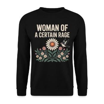 Woman Of A Certain Rage Flowers Bird Shirt Sticker - Unisex Sweatshirt - black - Front - Alina (178cm) & Michal (187cm)
