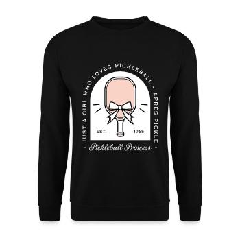 Pickleball-Prinzessin-Mädchen - Unisex Pullover - Schwarz - Vorne - Alina (178cm) & Michal (187cm)