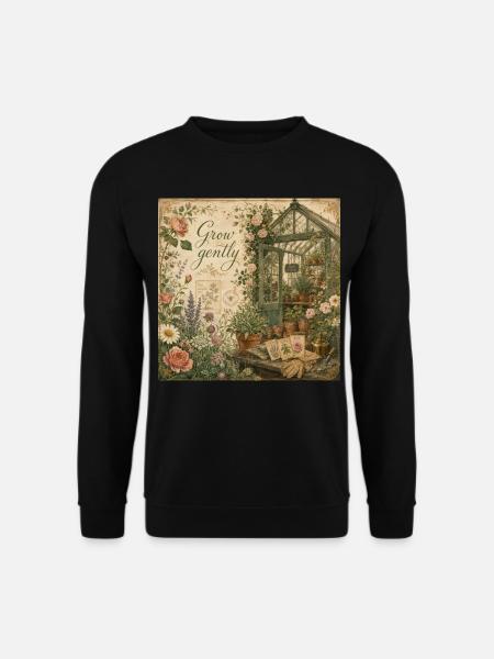 Dyrk Gently Vintage Plakat Drivhusdekoration Blomster - Unisex sweater - sort