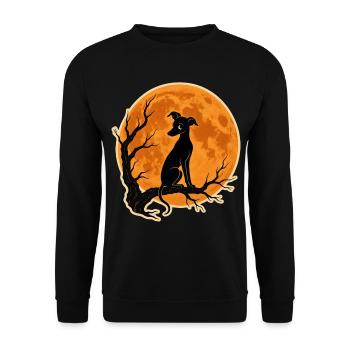 Greyhound Full Moon T-Shirt Halloween Vintage - Sweat-shirt Unisexe - noir - Devant - Alina (178cm) & Michal (187cm)