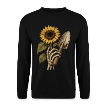 Sweat à capuche squelette de tournesol vintage Halloween - Sweat-shirt Unisexe - noir - Devant - Alina (178cm) & Michal (187cm)