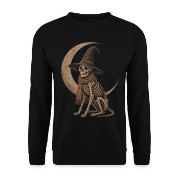 Décoration d’Halloween avec un sweat à capuche squelette sorcière sorcière - Sweat-shirt Unisexe - noir - Devant - Alina (178cm) & Michal (187cm)